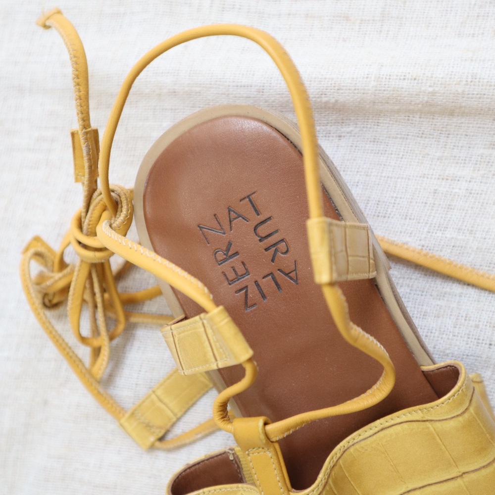 Naturalizer Fayee Yellow Tie Sandals - Picture 11 of 13
